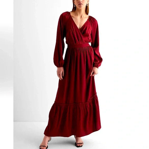 express tiered maxi dress New Express Women Colorblock Pink Orange Strappy Crepe Lined Tiered Maxi Dress S